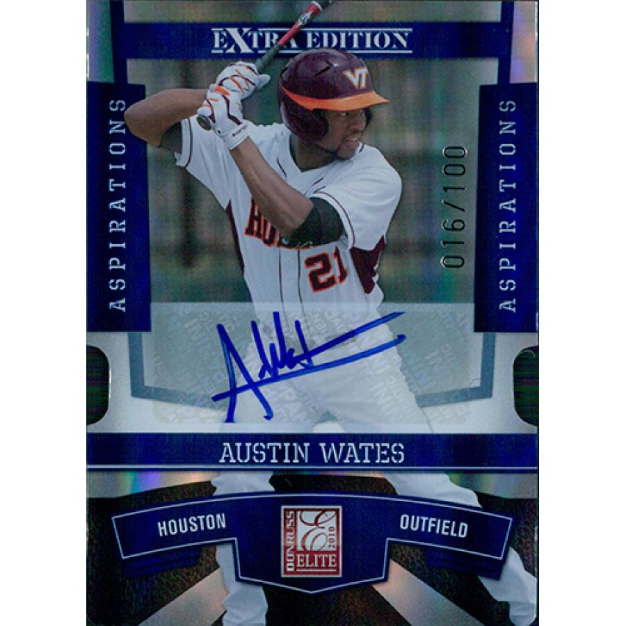 Austin Wates Signed 2010 Donruss Elite Extra Edition Baseball Card /100 45
